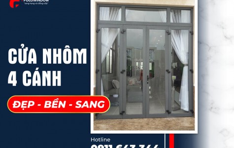 CỬA NHÔM 4 CÁNH ĐẸP –BỀN - SANG 