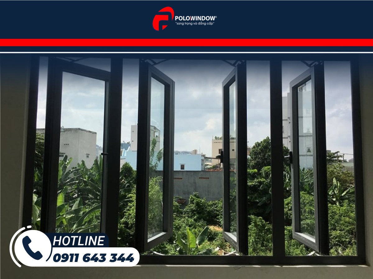 Mẫu cửa nhôm kính 4 cánh độc lập